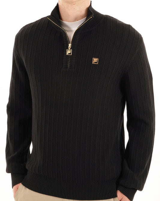 Fila Gold Stevie 1/4 Zip Funnel Knit Black
