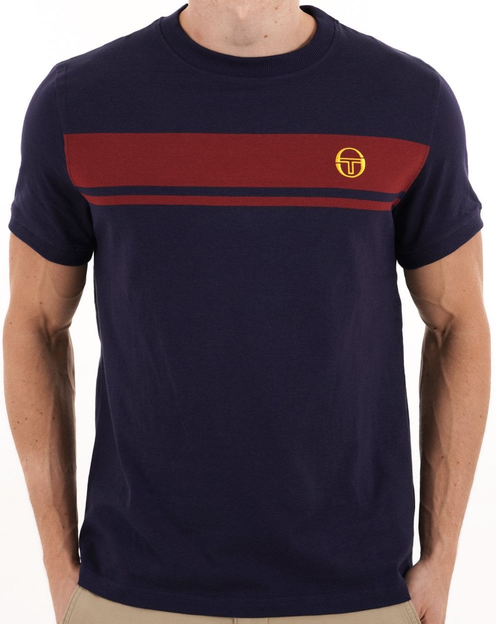 Sergio Tacchini Masters T Shirt Navy Blue/Deep Red