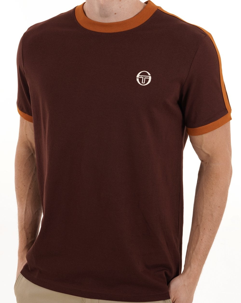 Sergio Tacchini Retro Ace T Shirt Dark Brown