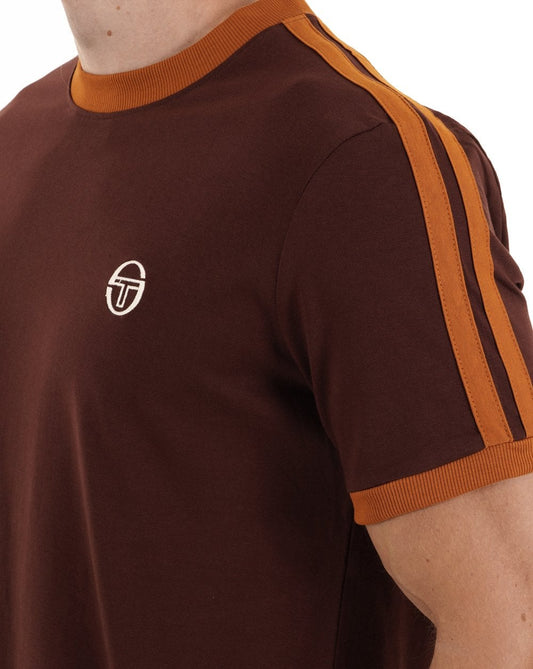 Sergio Tacchini Retro Ace T Shirt Dark Brown