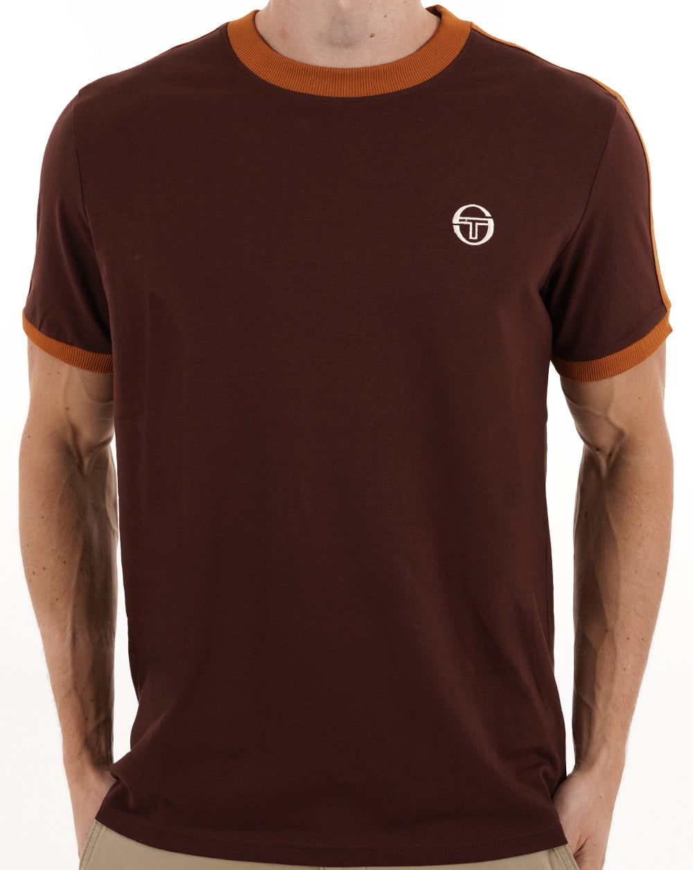 Sergio Tacchini Retro Ace T Shirt Dark Brown