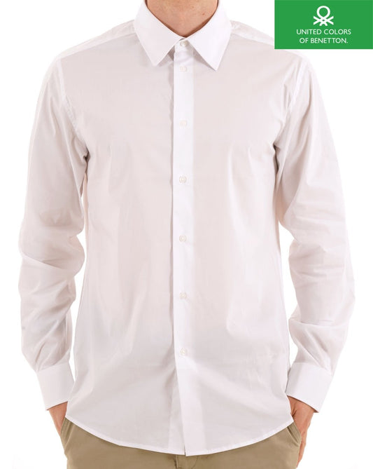 Benetton Poplin Slim Fit Shirt White