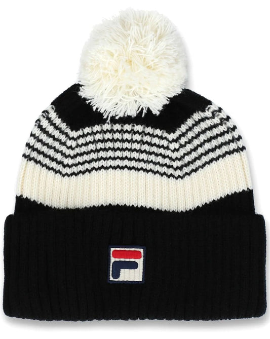 Fila Vintage Renard Bobble Hat Black/Gardenia