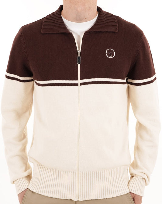 Sergio Tacchini Knitted Track Top Brown Gardenia