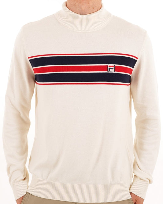 Fila Vintage Chest Stripe Roll Neck Knit