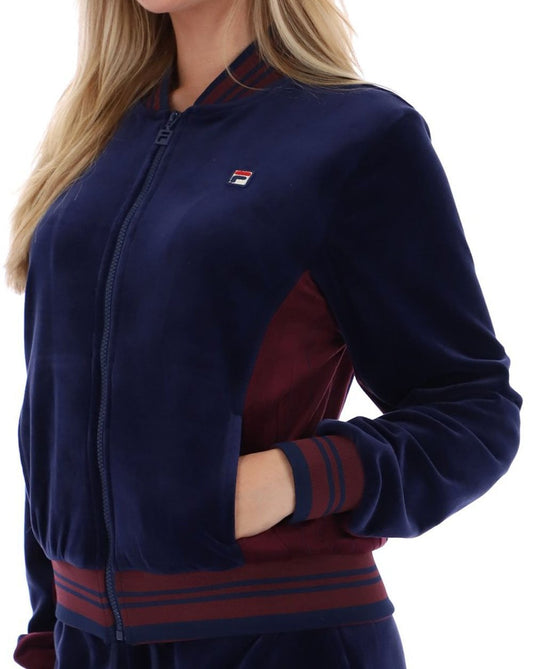 Fila Vintage Jenesis Velour Track Top Navy/Fig