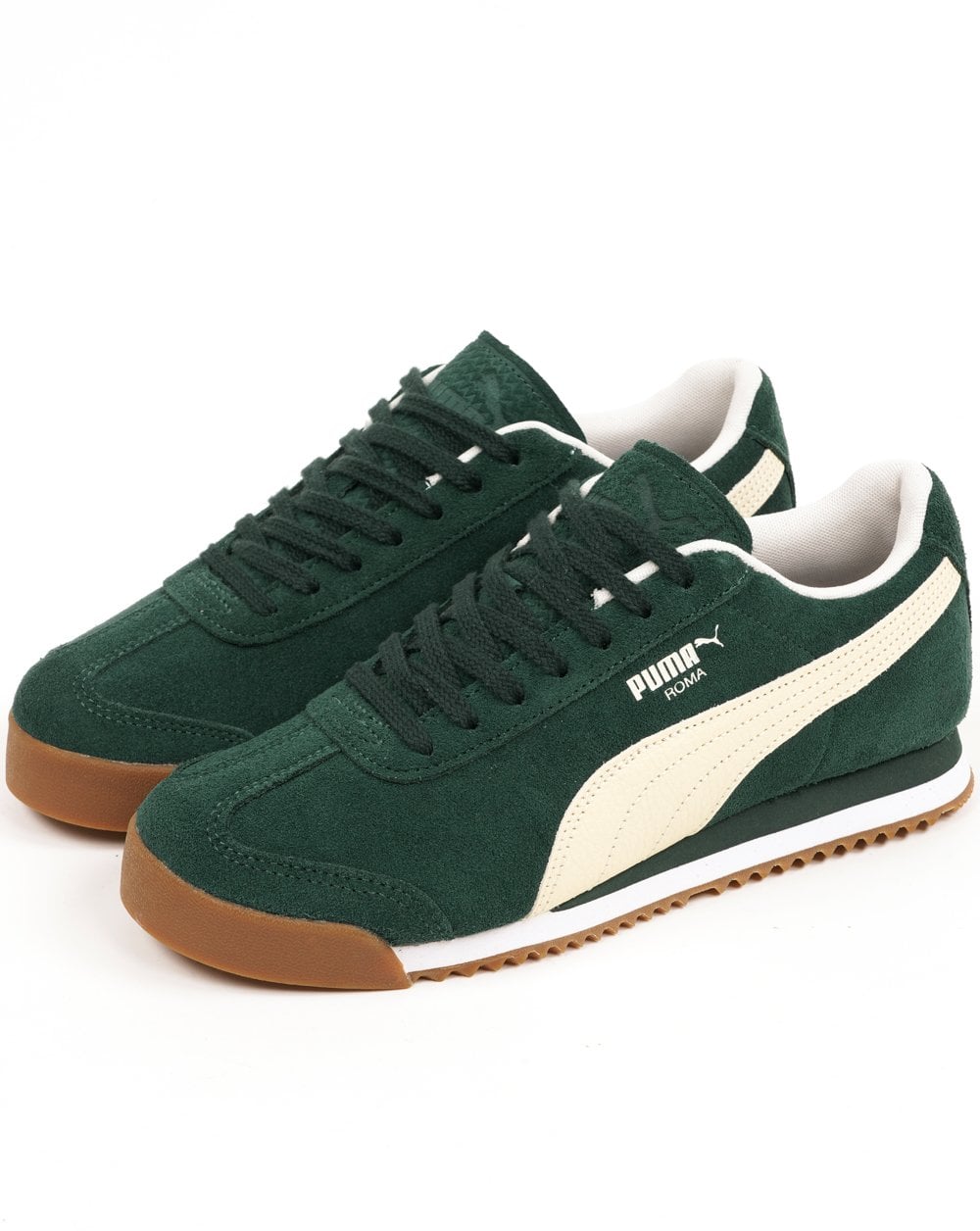 Puma Roma Suede Trainers Green White