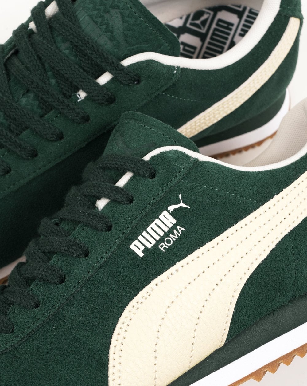 Puma Roma Suede Trainers Green White