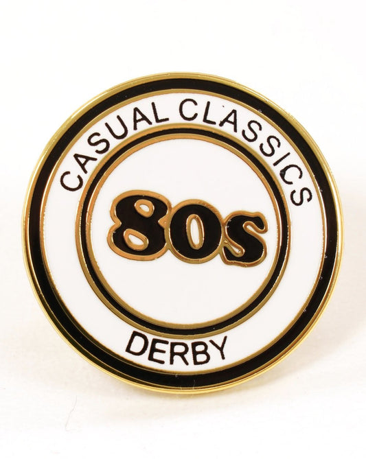 80s Casual Classics 80s Derby Elite Pin Badge White