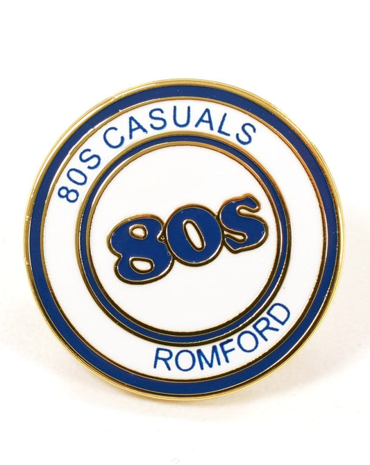 80s Romford Elite Pin Badge Romford White/Blue