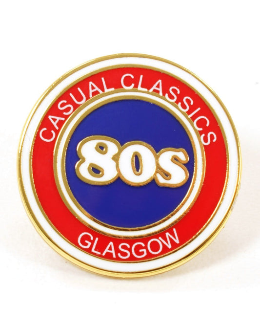 80s Casual Classics 80s Glasgow Elite Pin Badge Blue/Red