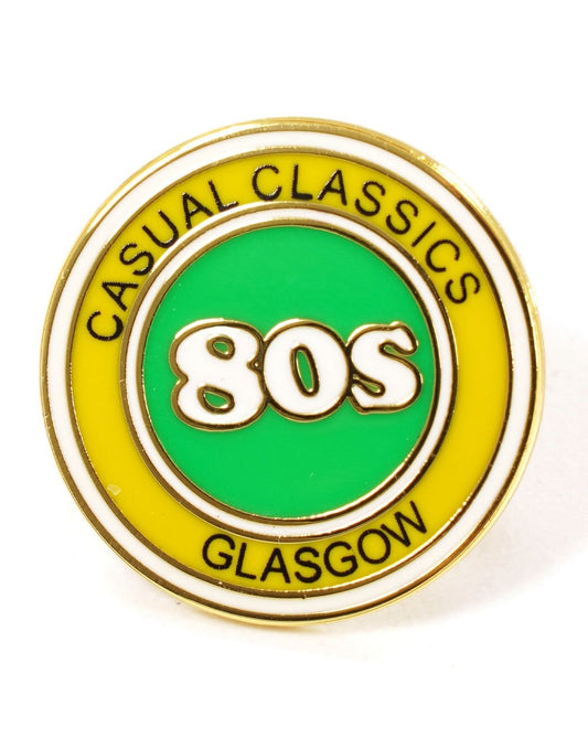 80s Casual Classics 80s Glasgow Elite Pin Badge Green/Yellow
