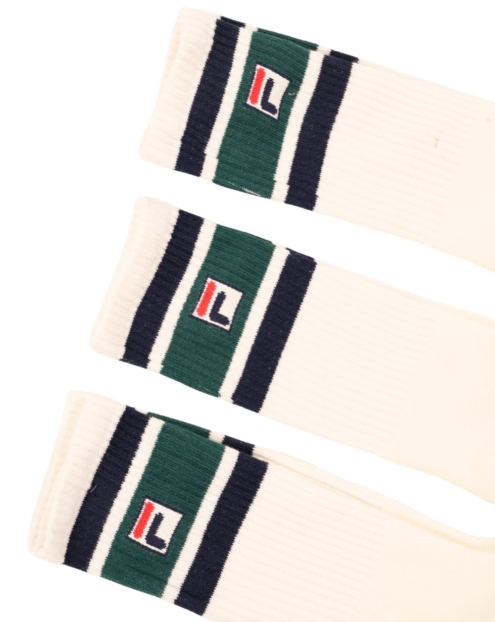 Fila Vintage Russell Crew Socks 3 Pack Gardenia