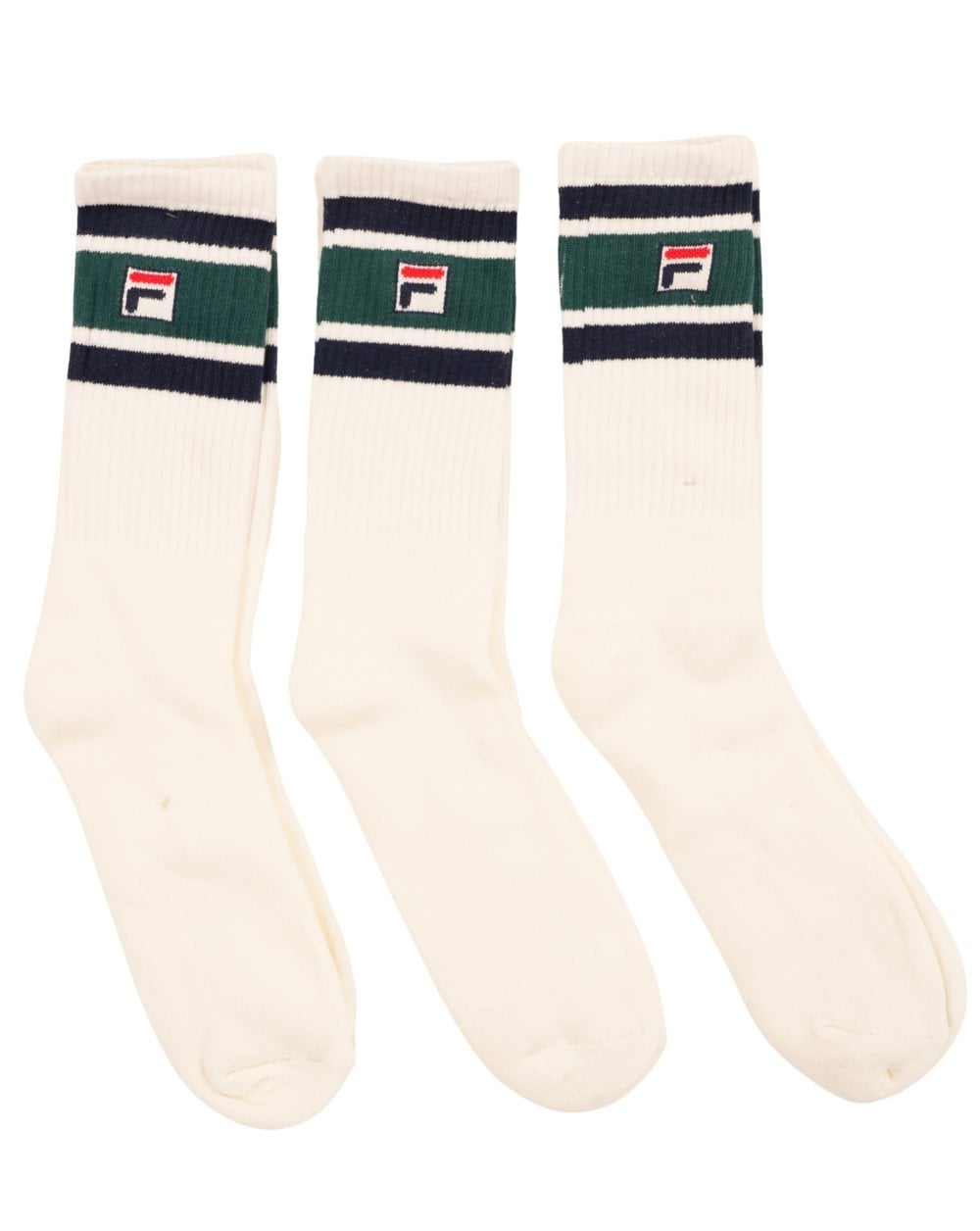 Fila Vintage Russell Crew Socks 3 Pack Gardenia