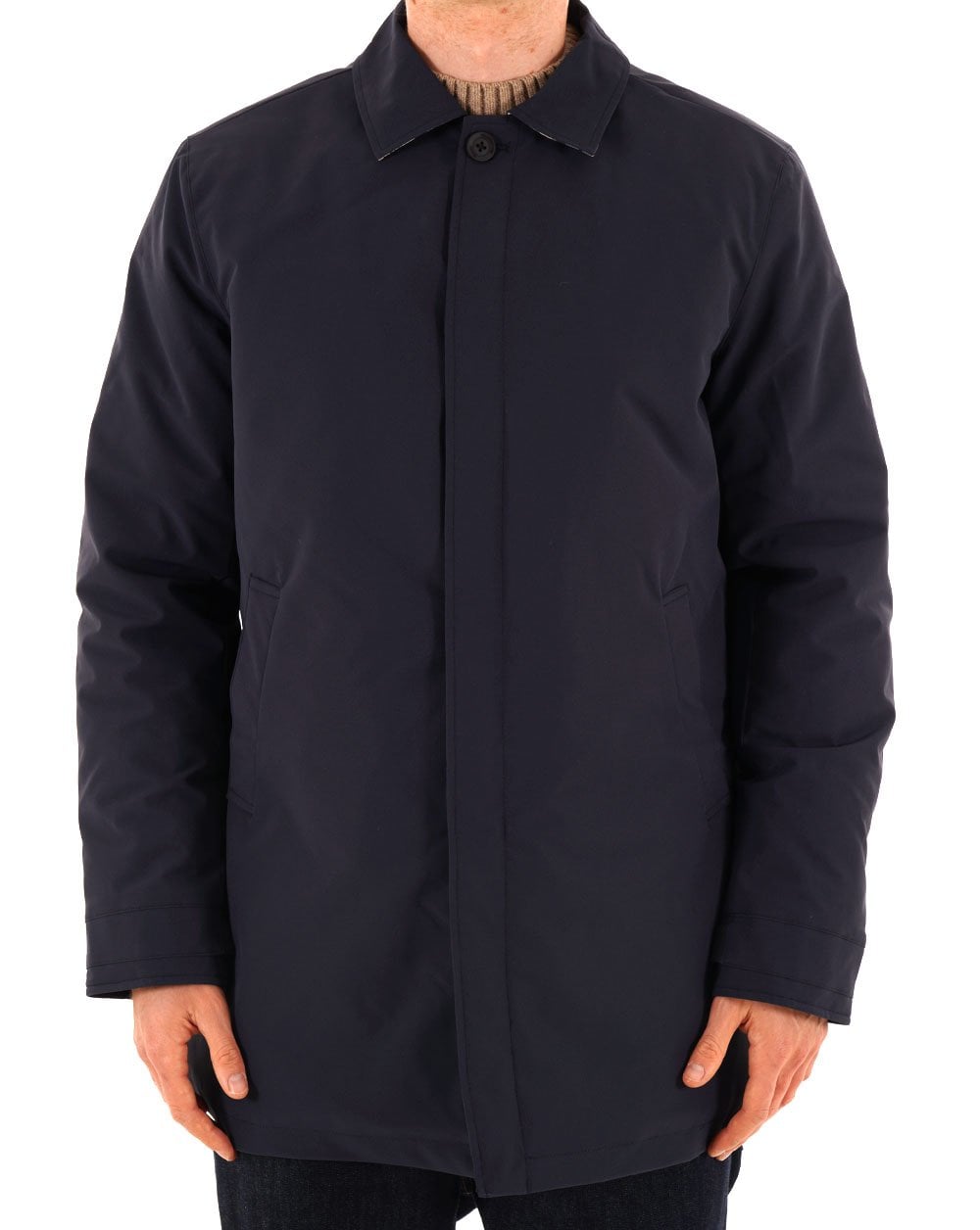 Aquascutum Padded Mid Trench Coat Navy