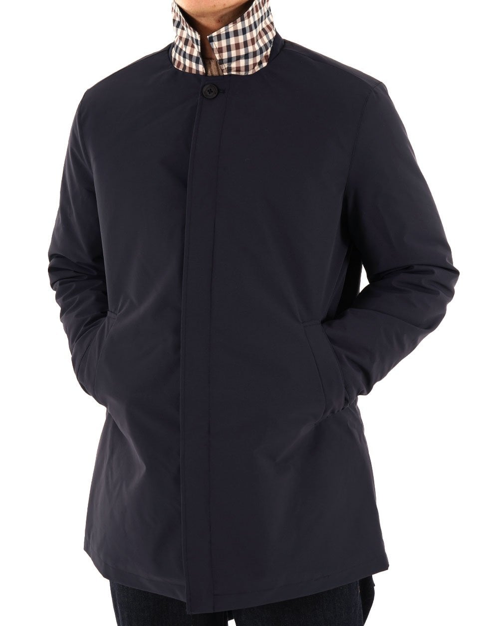 Aquascutum Padded Mid Trench Coat Navy