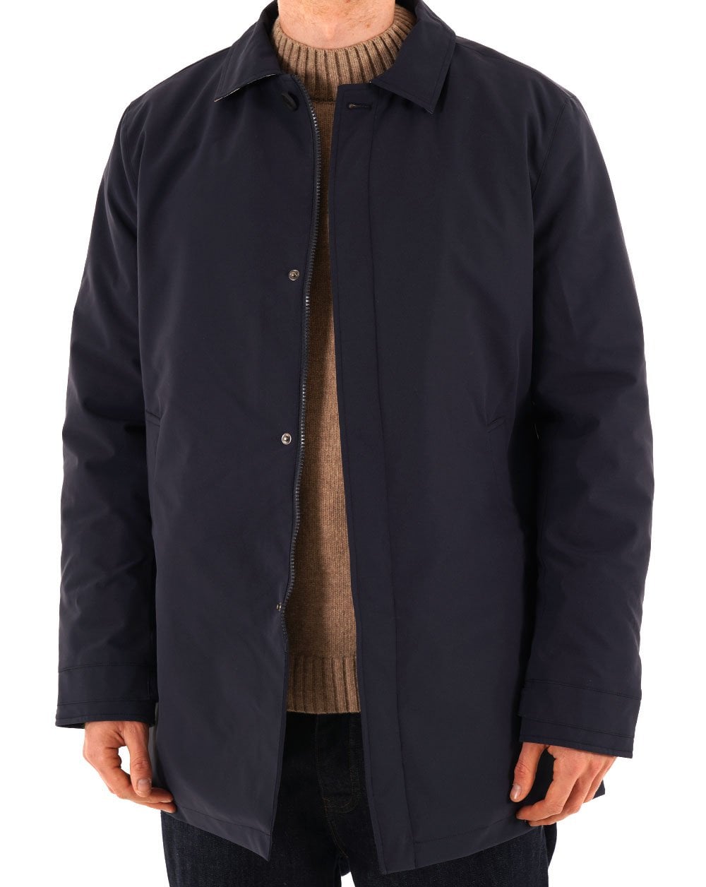Aquascutum Padded Mid Trench Coat Navy