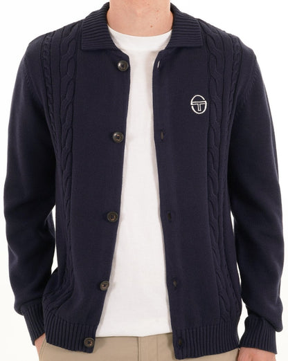 Sergio Tacchini Cable Knit Cardigan Navy