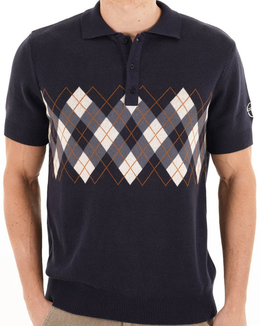 Sergio Tacchini Carezza Knitted Polo Navy Blue