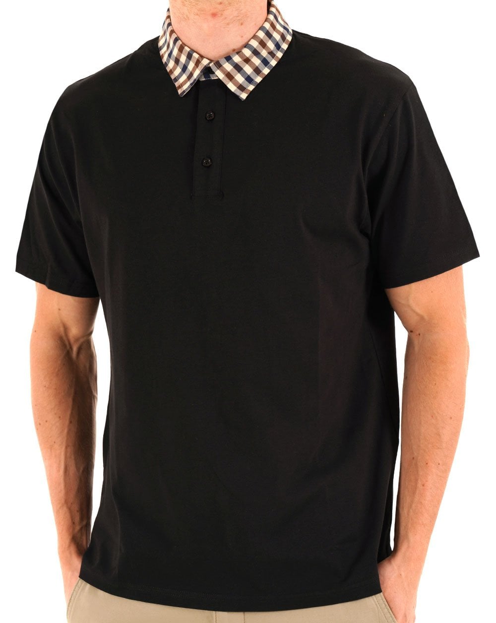 Aquascutum Club Check Polo Black