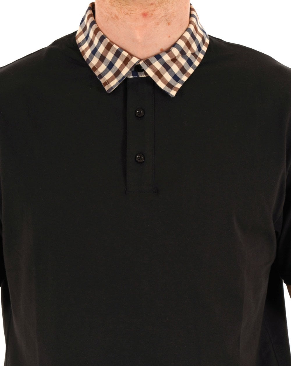Aquascutum Club Check Polo Black
