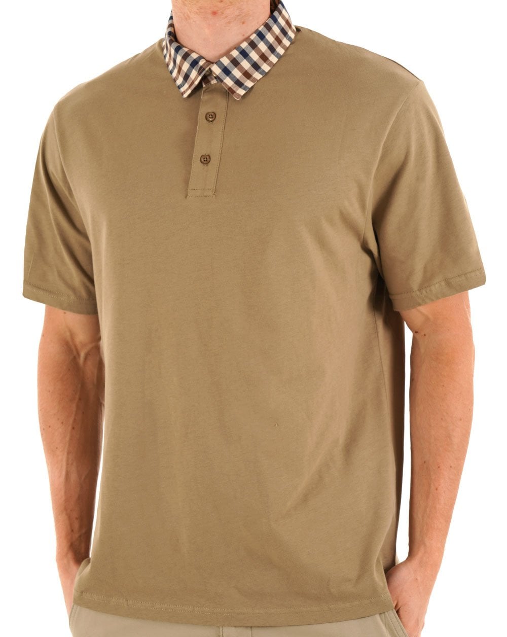 Aquascutum Club Check Polo Khaki