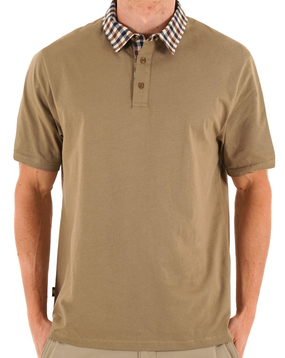 Aquascutum Club Check Polo Khaki