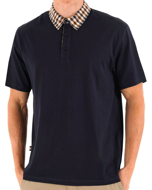 Aquascutum Club Check Polo Navy
