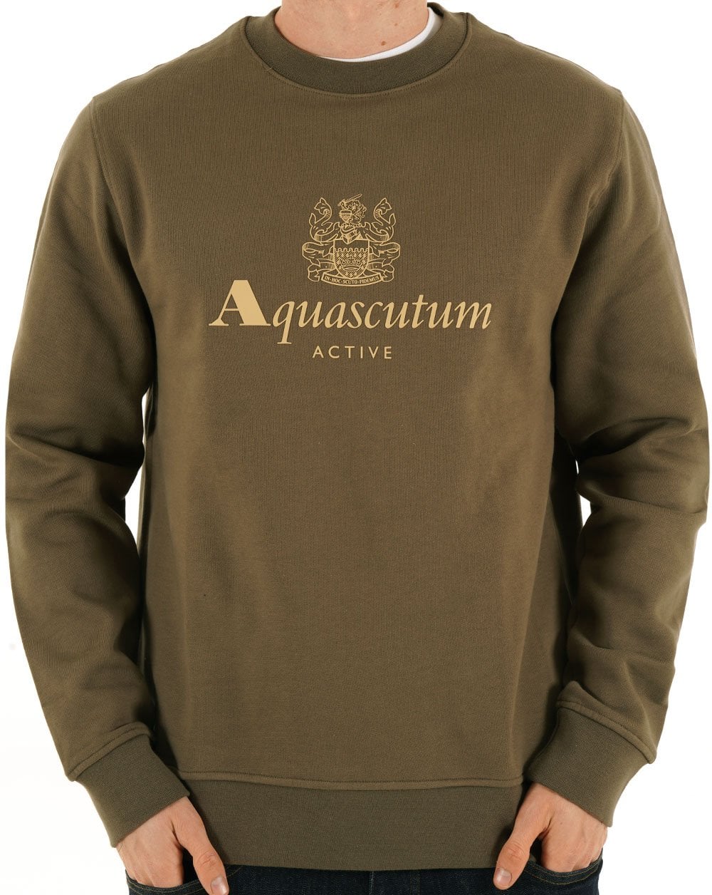 Aquascutum Large Logo Sweatshirt Army Green