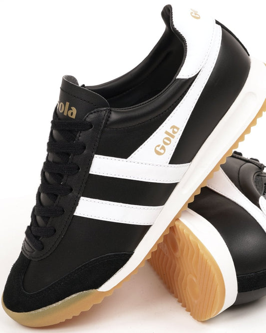 Gola Torpedo Leather Trainers Black/White/Gum