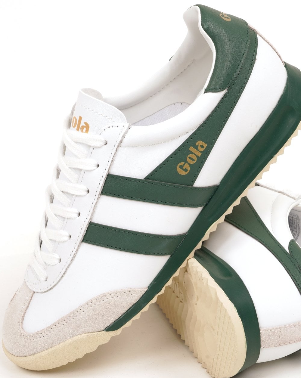 Gola Torpedo Leather Trainers White/Evergreen