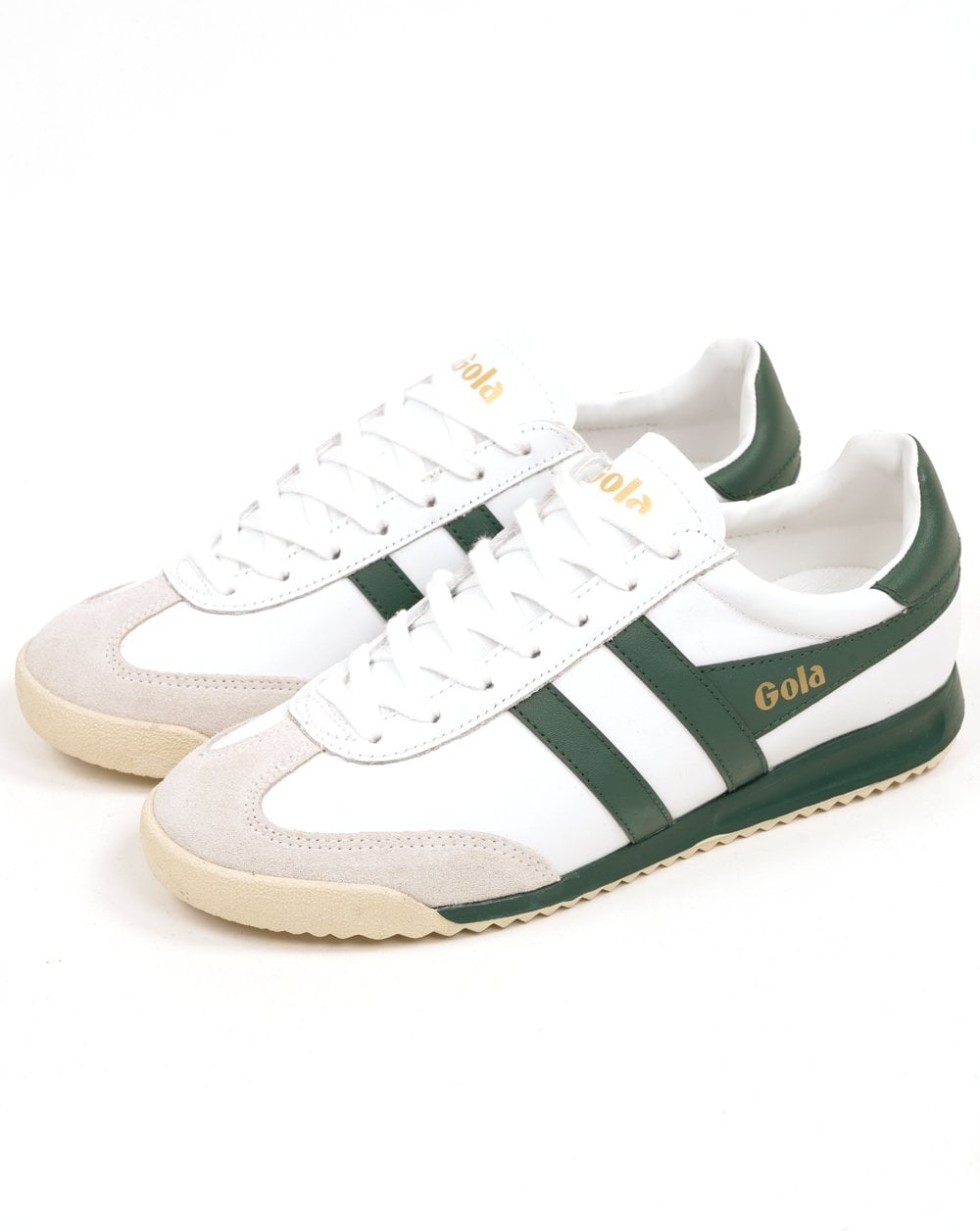 Gola Torpedo Leather Trainers White/Evergreen