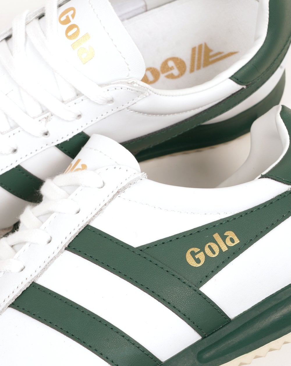 Gola Torpedo Leather Trainers White/Evergreen