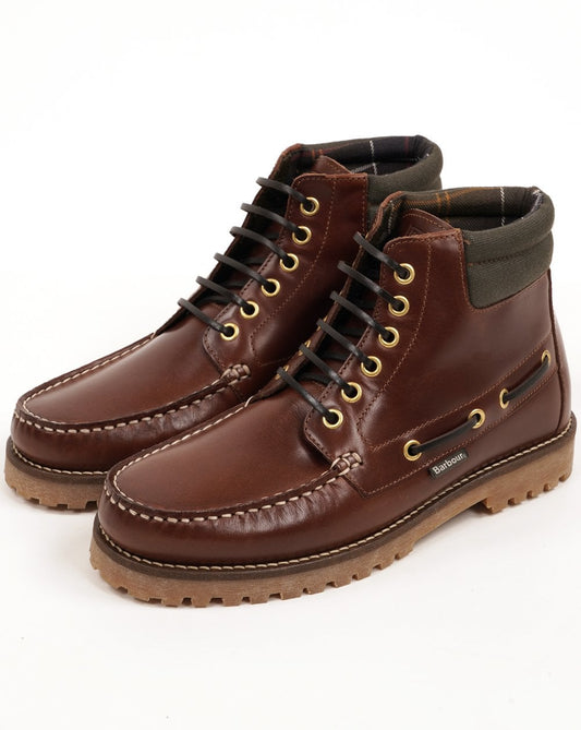 Barbour Tiller Moccasin Boots Mahogany