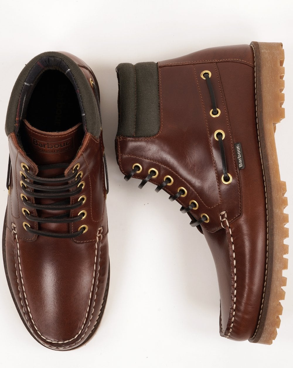 Barbour Tiller Moccasin Boots Mahogany
