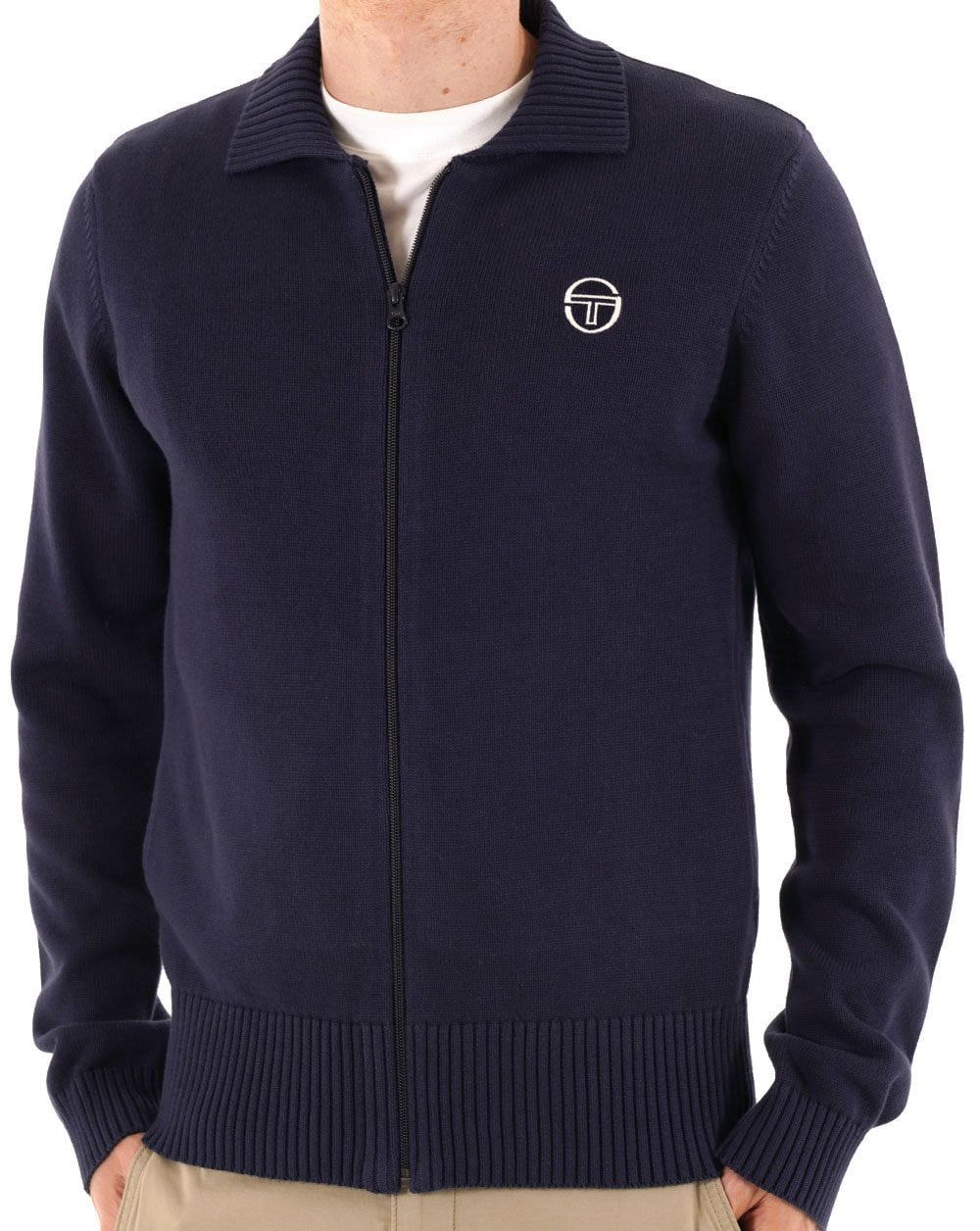 Sergio Tacchini Full Zip Collars Knit Navy