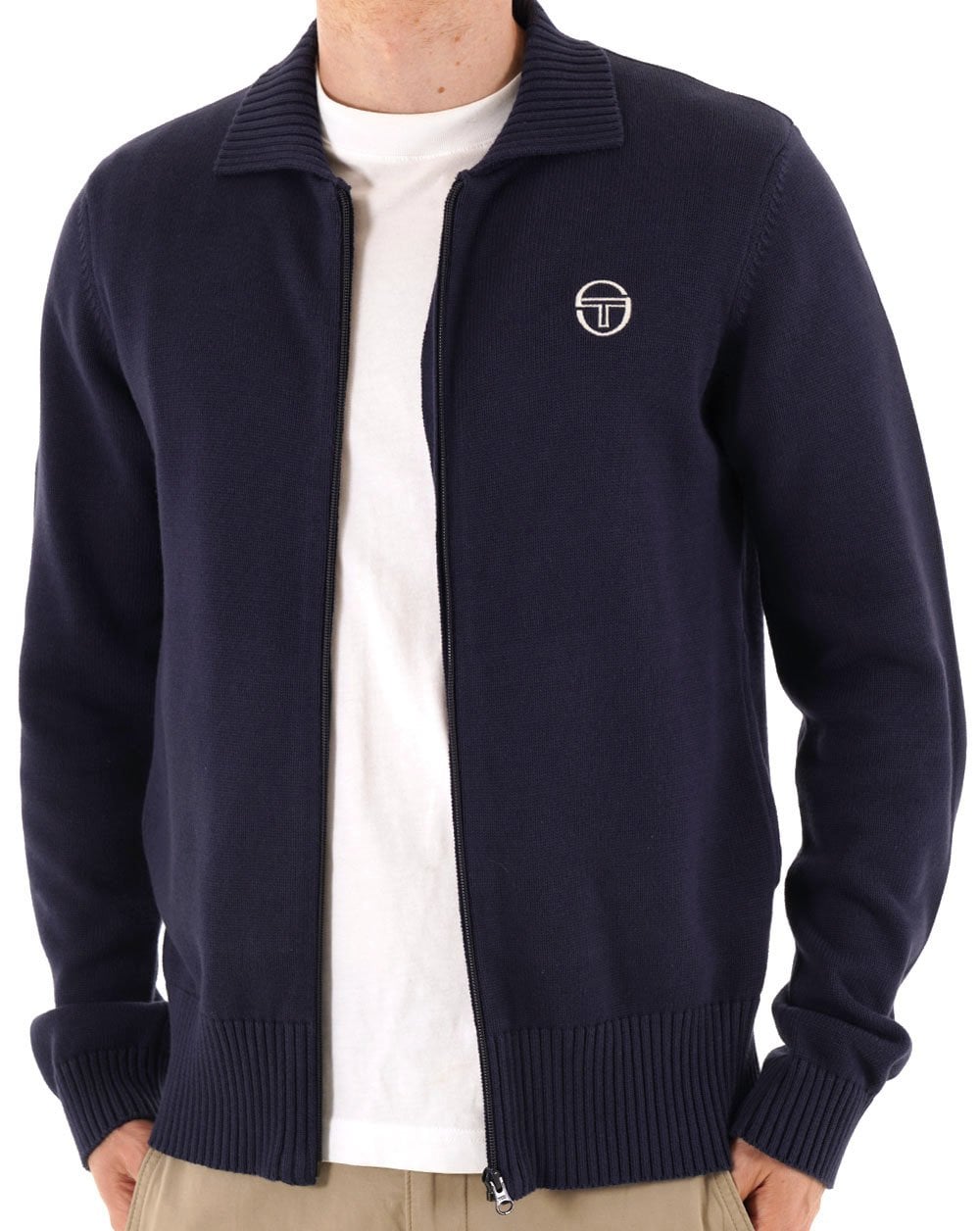 Sergio Tacchini Full Zip Collars Knit Navy