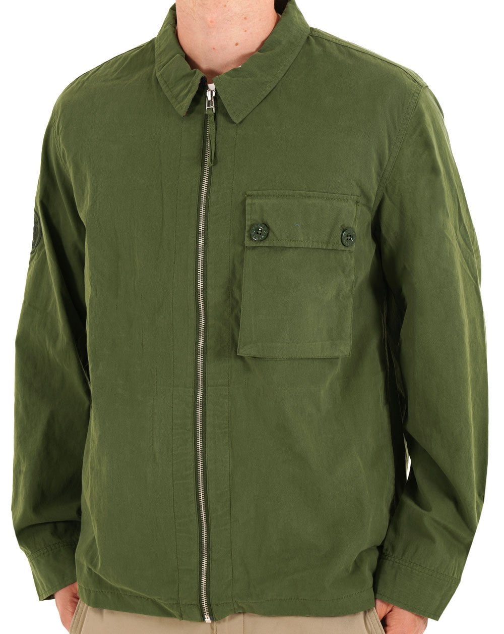 Pretty Green Feltham Overshirt Khaki Green