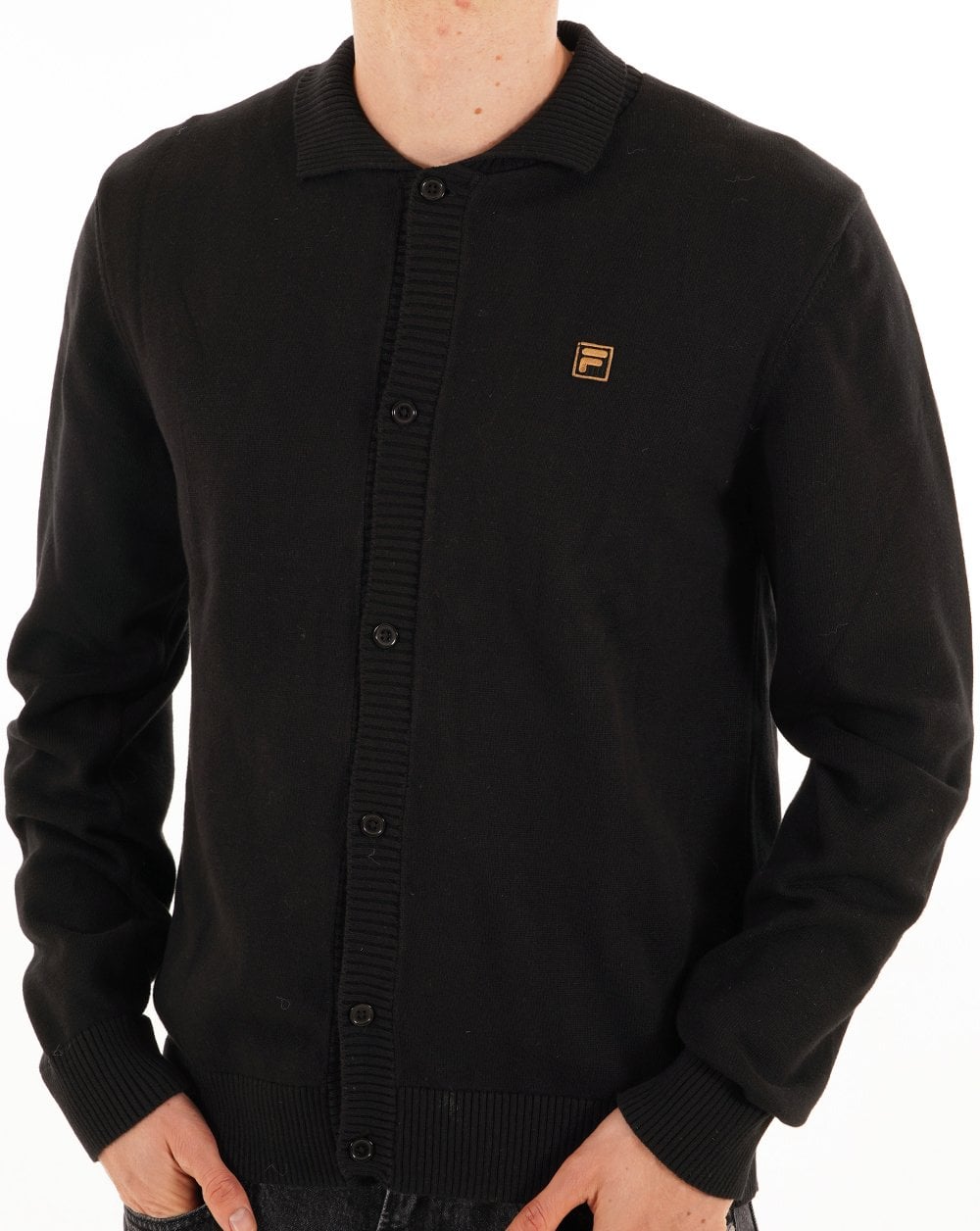 Fila Gold Gov Knitted Cardigan Black