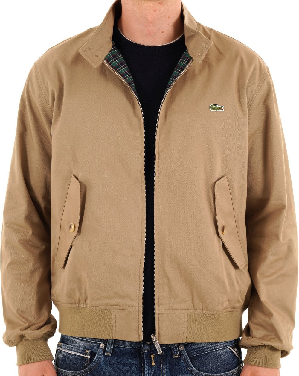 Lacoste Water Repellent Twill Harrington Dark Sand