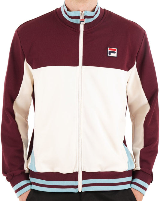 Fila Vintage Tiebreaker Track Top Dark Claret Gardenia