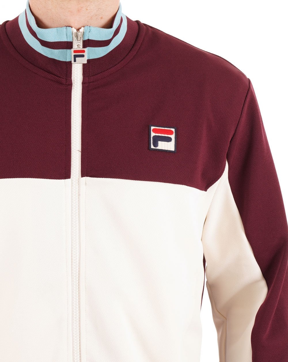 Fila Vintage Tiebreaker Track Top Dark Claret Gardenia
