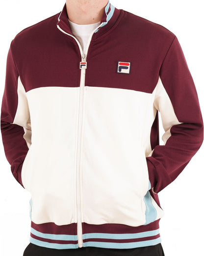 Fila Vintage Tiebreaker Track Top Dark Claret Gardenia