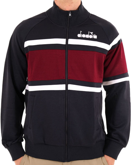 Diadora 80s Track Top Navy/White/Burgundy