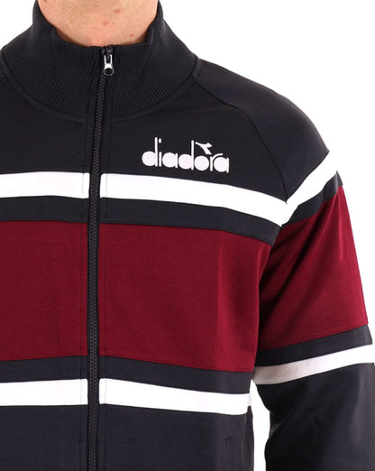 Diadora 80s Track Top Navy/White/Burgundy