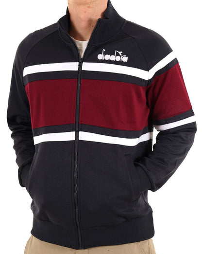 Diadora 80s Track Top Navy/White/Burgundy