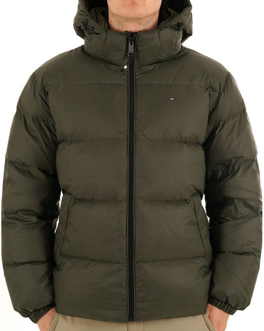 Tommy Jeans Water Repellent Down Jacket Pewter Green