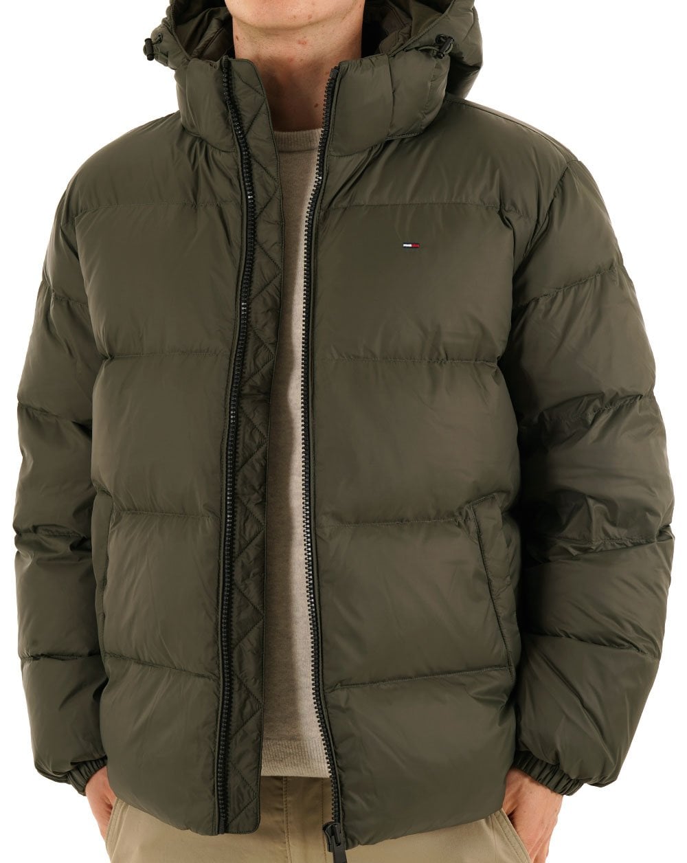 Tommy Jeans Water Repellent Down Jacket Pewter Green