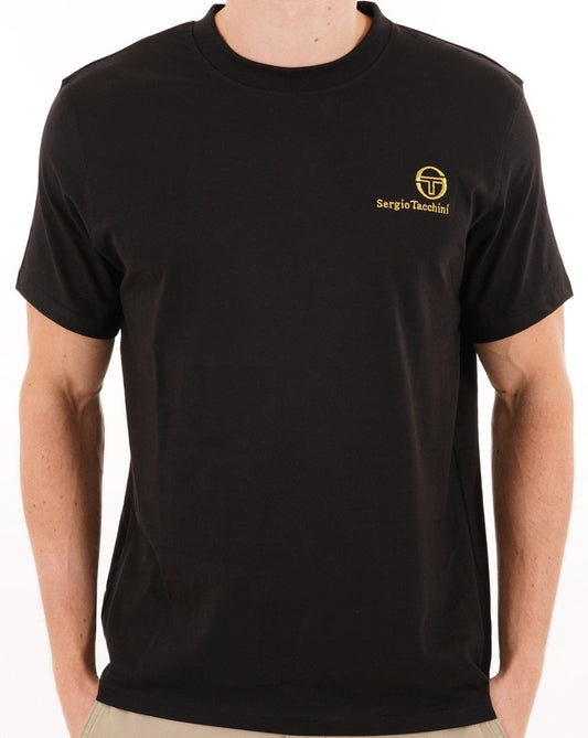 Sergio Tacchini Felton T Shirt Black/Gold