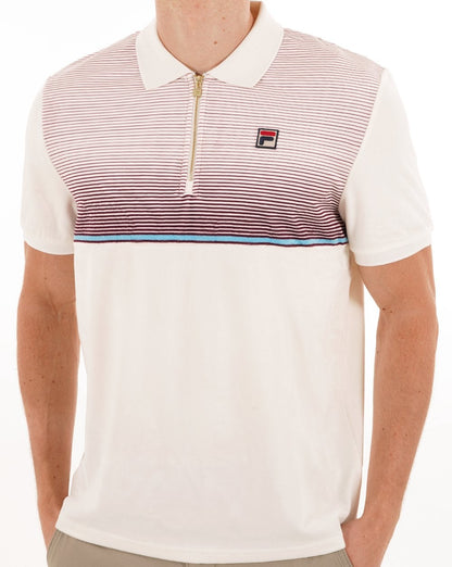 Fila Vintage Paco Velour Zip Polo Gardenia